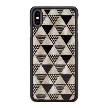 Smartphone case iKins for iPhone XS Max — black pyramid design, protective hard shell