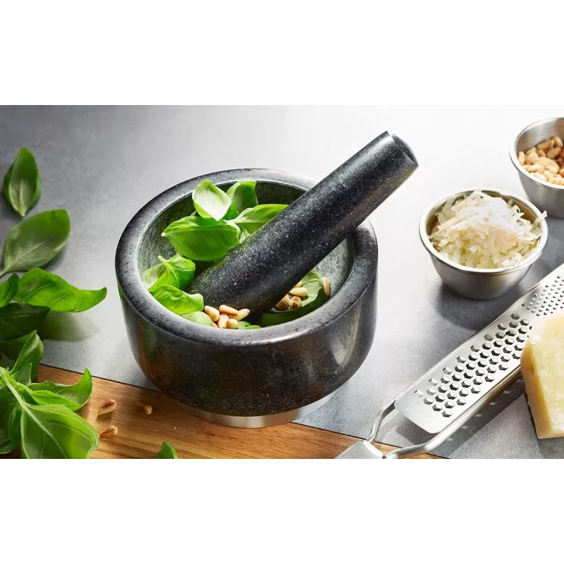 Mortar GEFU 35300 Black Stainless Steel Granite 14 cm