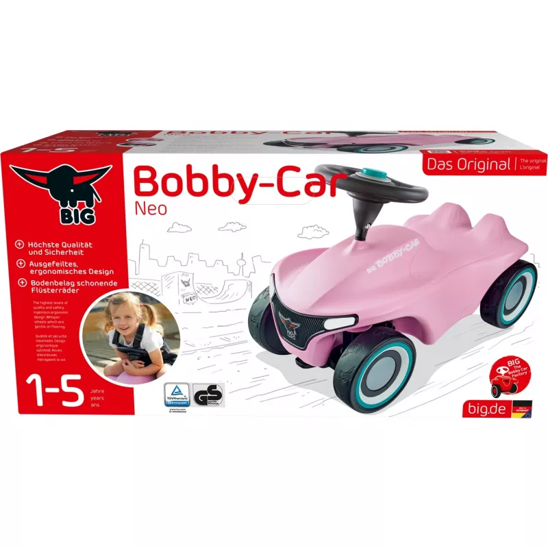 Ride-on toy car Simba‑Dickie BIG Bobby‑Car‑Neo Rosé, push‑and‑ride children's vehicle (pink)