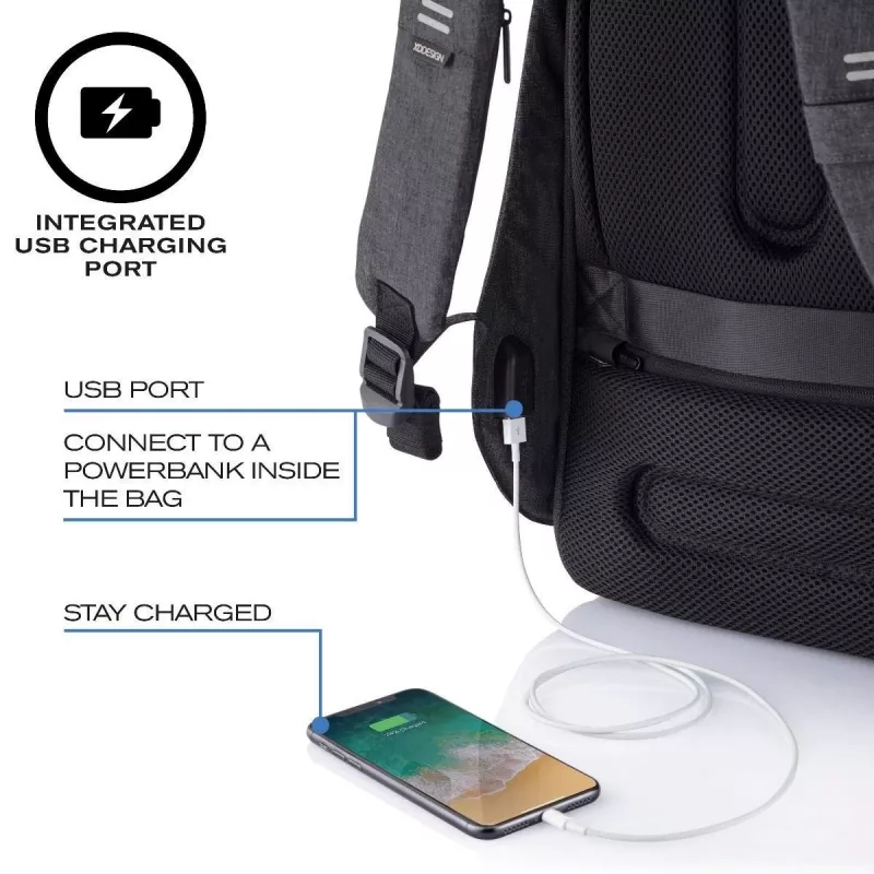 Backpack XDDESIGN Bobby Hero Small, anti-theft, 11.5 L, tablet up to 12.9 inch, PET/foam, black