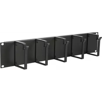Cable management panel LOGON RAO105BL Black Aluminium 48.3 cm