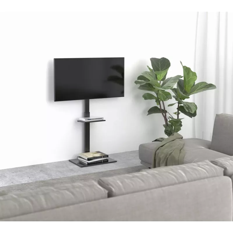 Floor TV stand GEMBIRD TVS-55T-02 for 32–55 inch TVs, steel, height 600 mm, VESA 100x100–400x400, max load 35 kg