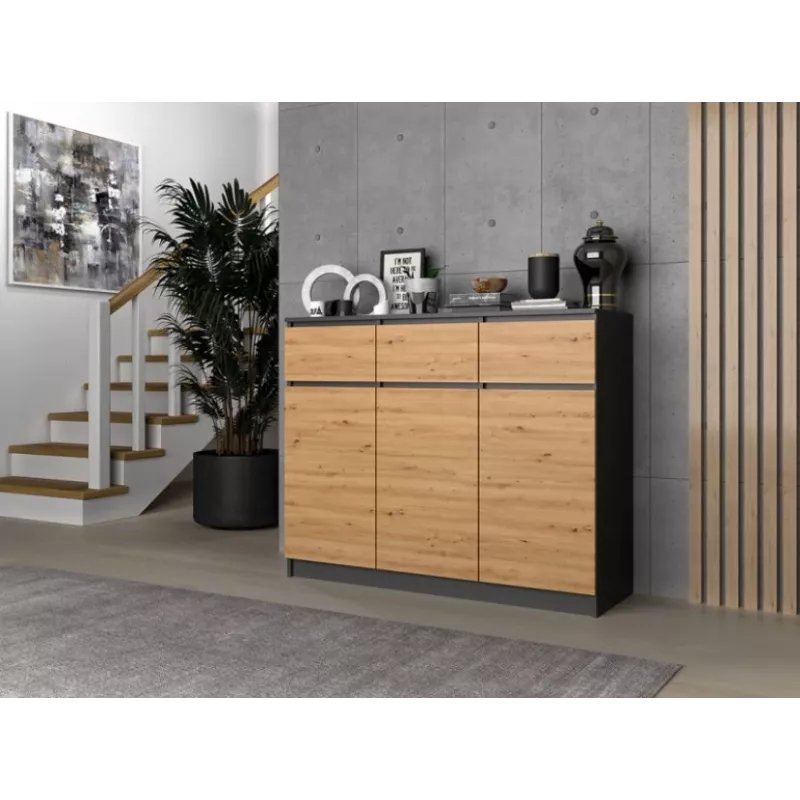 3D3S chest of drawers 120x40x97 cm, anthracite/artisan