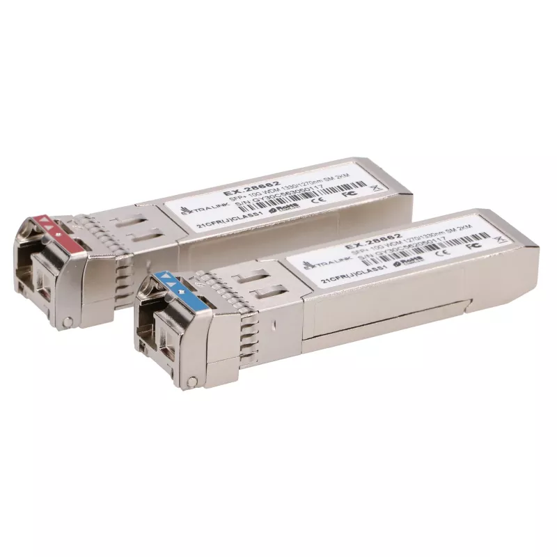 Extralink SFP+ 10G | SFP+ WDM Module | 10Gbps 1270/1330nm, single mode, 2km, pair
