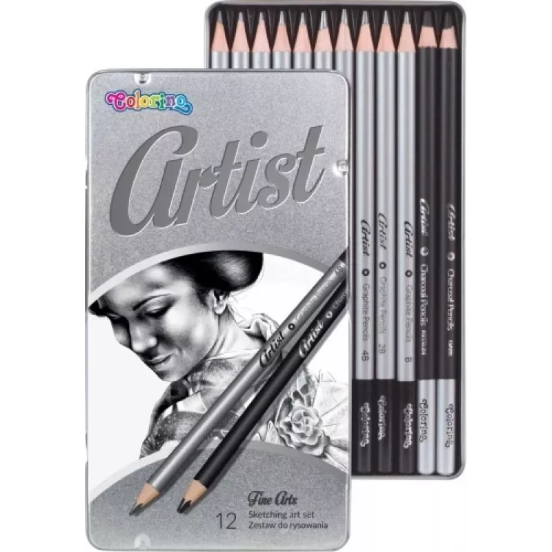 Colorino sketching art set 80118PTR — 12-piece sketching pencils and accessories