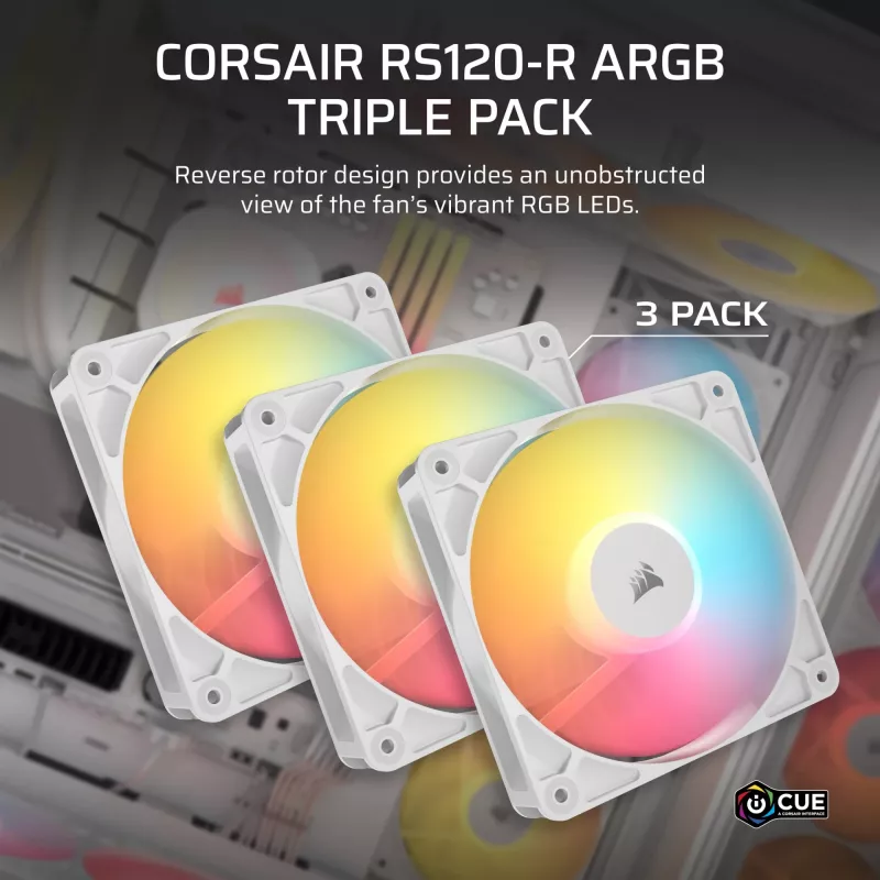 Cooling fan CORSAIR RS120-R 120mm White ARGB 25mm thickness
