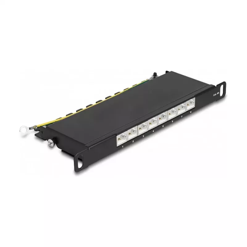 DeLOCK Patch Panel 10 inch 8 port Cat.6A 0.5U black