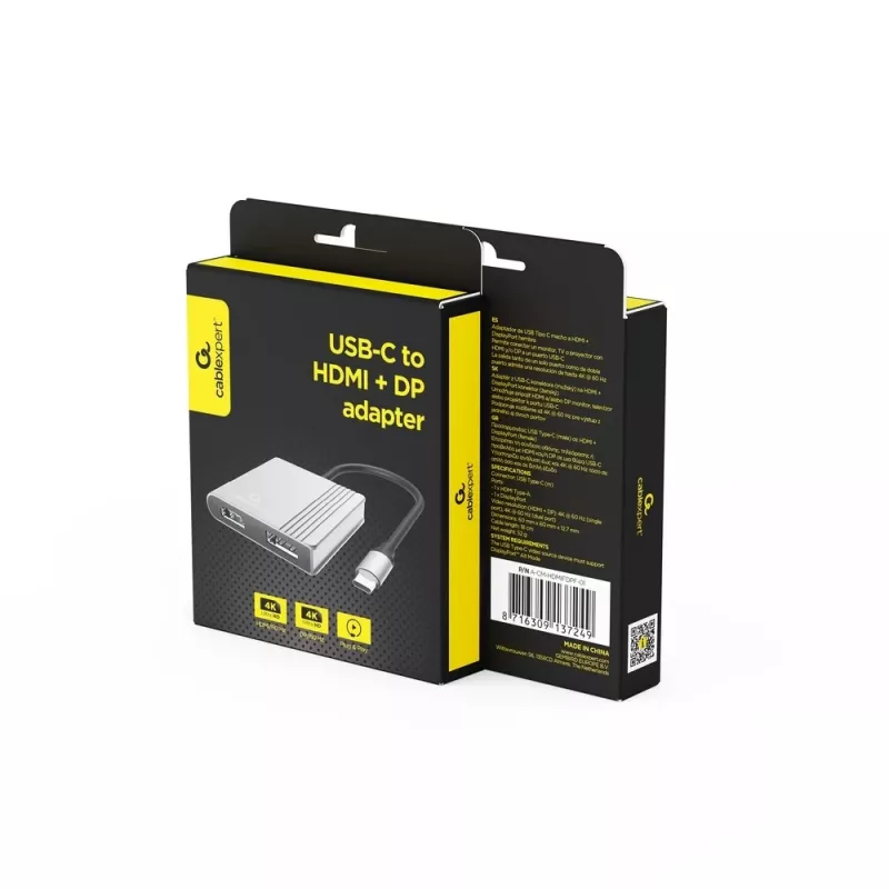 I/O ADAPTER USB-C TO HDMI/DP/A-CM-HDMIFDPF-01 GEMBIRD