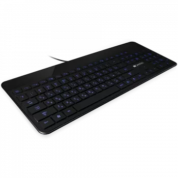 Wired slim keyboard CANYON HKB-5 with EN/RU layout and LED backlight, black