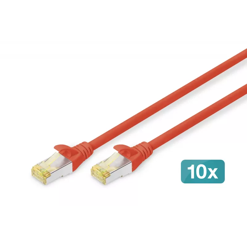 Network Cable Digitus CAT 6A S/FTP RJ-45 1m Red