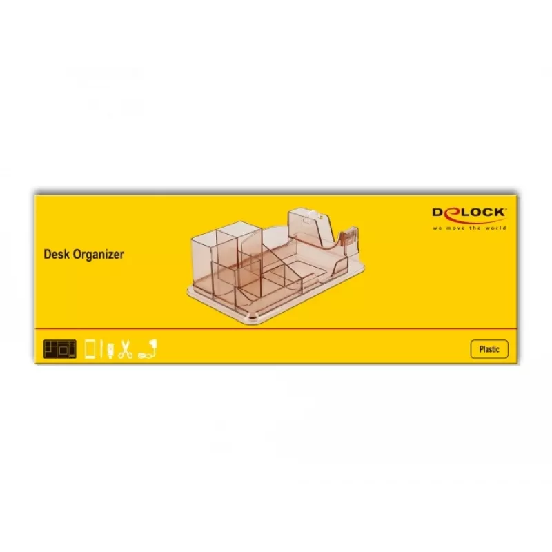 Desk Organizer DeLOCK 18341 Transparent Brown Plastic 145x250x85mm