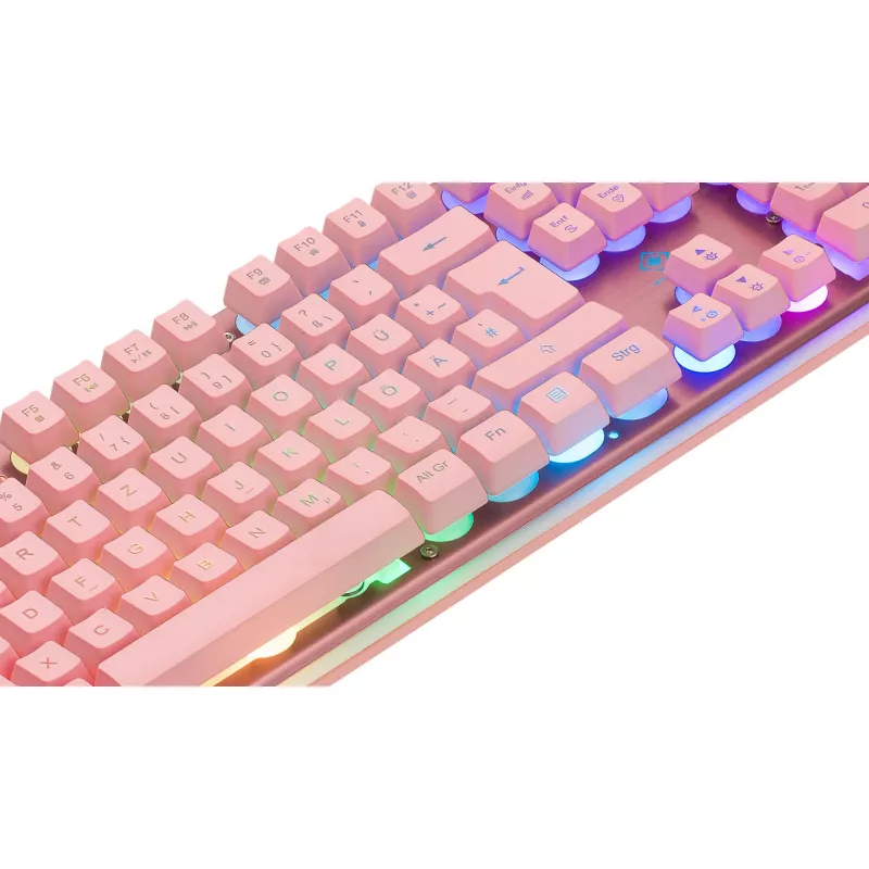 Deltaco GAM-021-RGB-P-DE - full size (100%) - USB - membrane key switch - QWERTZ - Pink