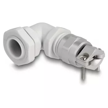 DeLOCK Cable Gland PG9 90° angled grey strain relief