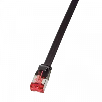 LogiLink - Patch-Cable - RJ-45 (S) to RJ-45 (S) - 15,0m - U/FTP, PiMF - CAT 6 - Moulded, Snagless, Flat - Black (CF2103S)