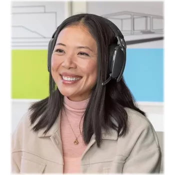 LOGITECH VC Logitech Zone Vibe Wireless - Headset - Over-Ear - Bluetooth - Wireless - Noise Isolation - Graphite - Certified for Microsoft Teams (981-001441)