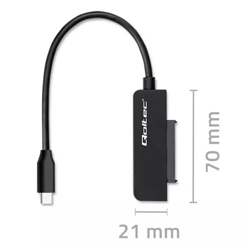 QOLTEC SATA adapter 52269 for 2.5 inch drive to USB-C, supports up to 2TB