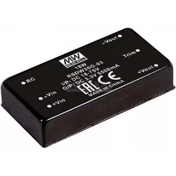 Power adapter/inverter Mean Well RSDW20G-15 20 W, input 18–75 V, output 15 V, RoHS