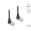 Network Cable DeLOCK RJ45 Cat.6A S/FTP Slim 90° Upwards 1m Black