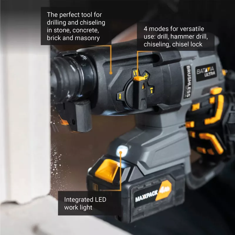 Batavia B.V. 18V Cordless Brushless Rotary Hammer SDS+, Without Battery and Charger in BMC
