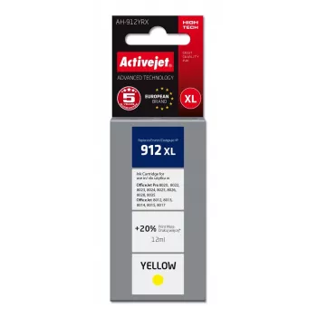 Ink Cartridge ActiveJet AH-912YRX Yellow, Compatible HP 912XL, High (XL) Yield 12 ml, Dye-based