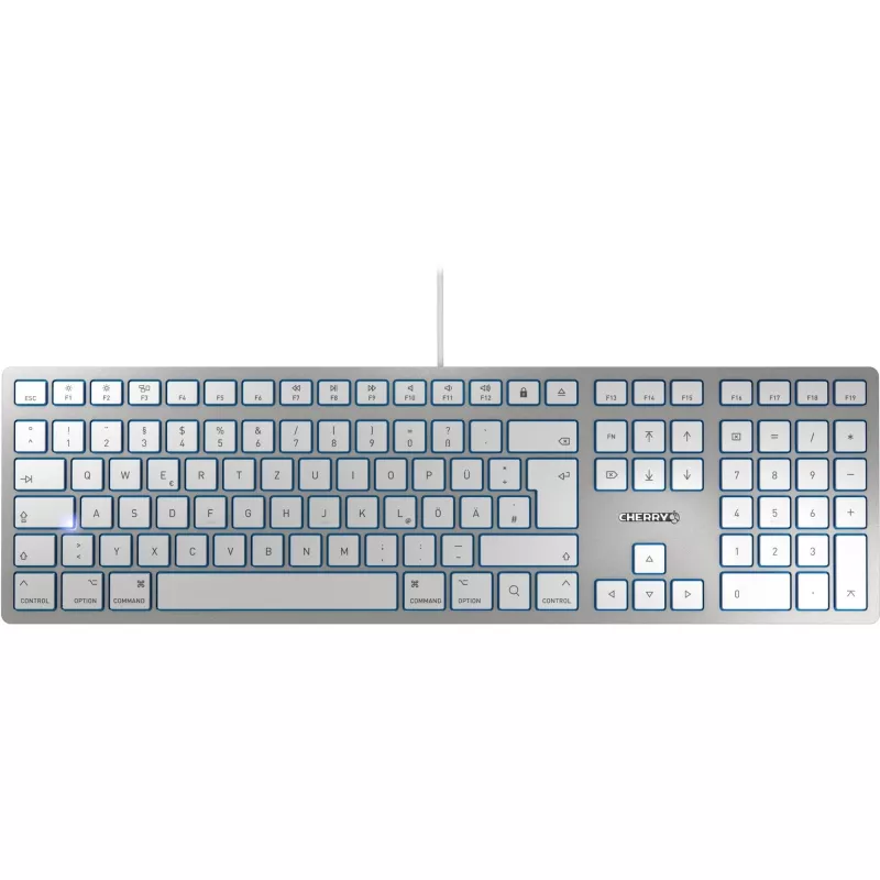 CHERRY KC 6000 SLIM FOR MAC keyboard Office USB QWERTZ German Silver