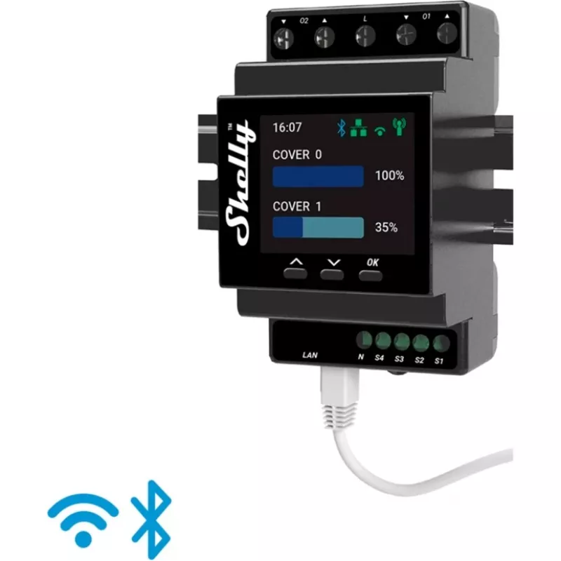 Shelly Pro Dual Cover / Shutter PM electrical relay Black