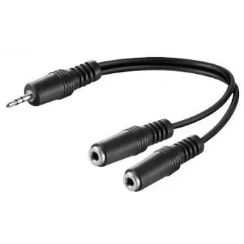 Microconnect AUDLR02 audio cable 0.2 m 3.5mm 2 x 3.5mm Black