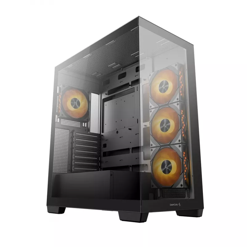 PC case DeepCool CG580 4F Midi Tower — ATX/ITX/MicroATX, tempered glass, 3×120mm+1×120mm fans, 2×3.5 inch & 2×2.5 inch, USB-A×2 USB-C×1, black
