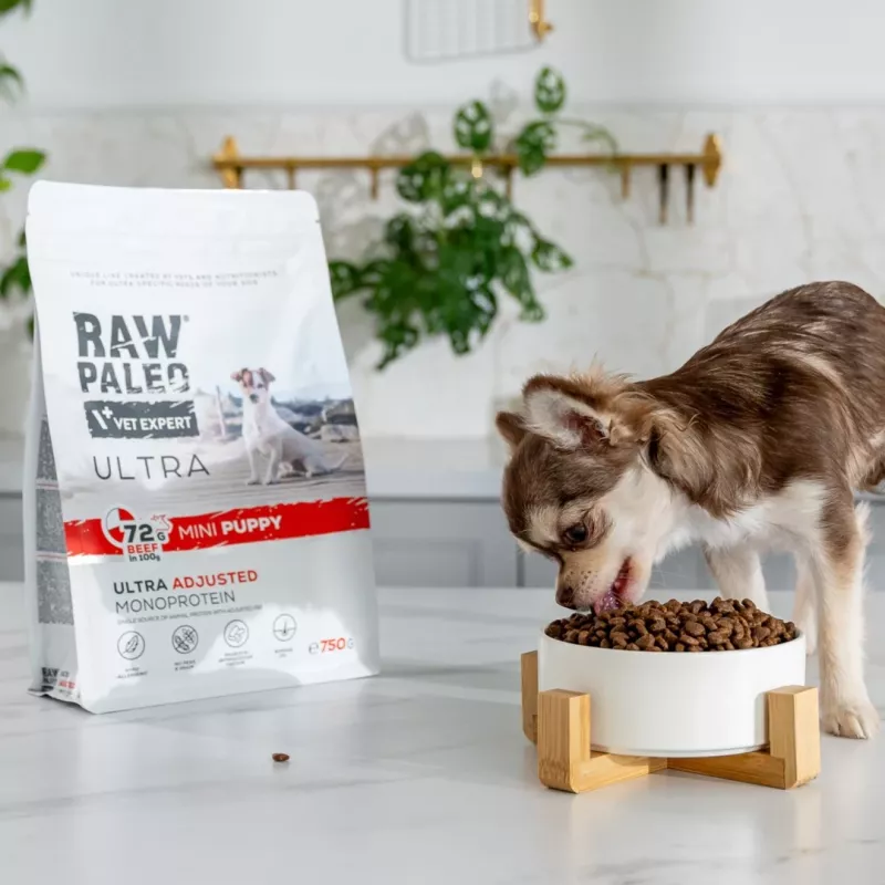 VETEXPERT RAW PALEO Ultra Mini Puppy Beef dry dog food for small breed puppies, 750 g