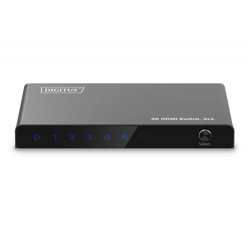 Digitus 4K HDMI Switch 3x1 Metal Black 18 Gbit/s
