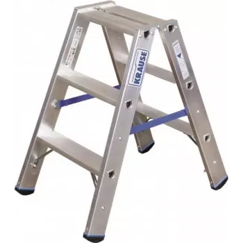 Aluminium step double ladder Krause 124715, max working height 2.25 m, double-sided steps
