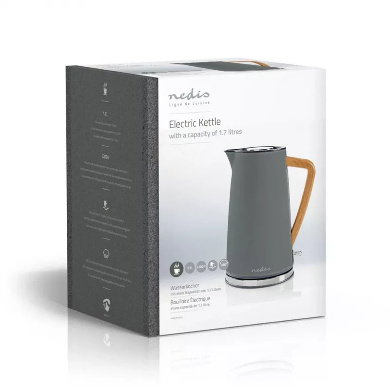 Electric kettle Nedis KAWK510EGY 1.7 L 2200 W Grey