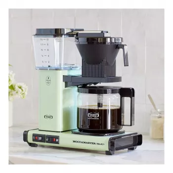 Drip coffee maker MOCCAMASTER KBG Select — 1.25 L water tank, 10-cup capacity, stainless steel, pastel green