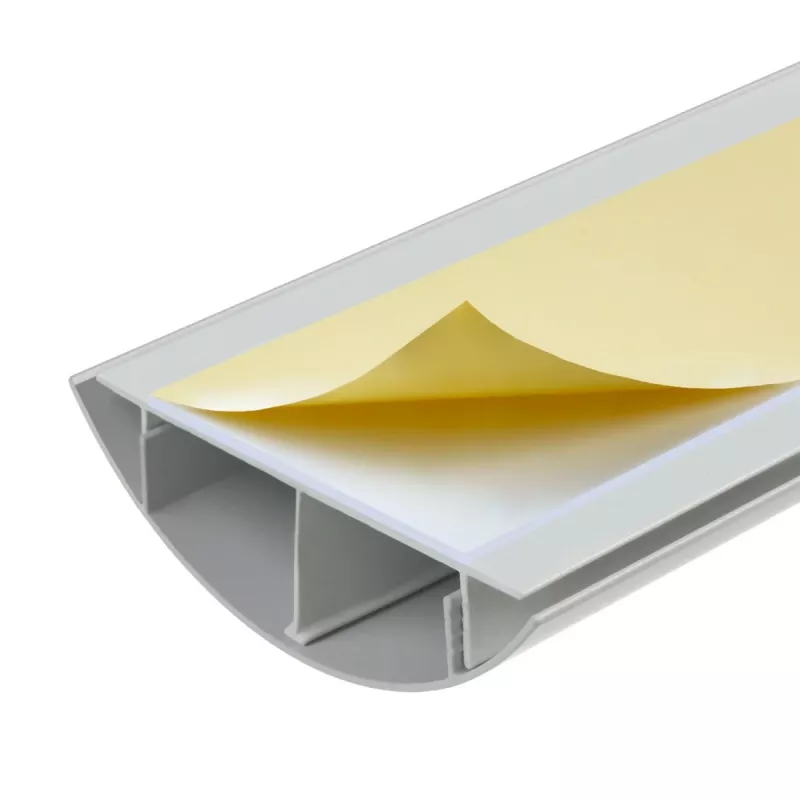 Aluminum cable masking strip MACLEAN MC-814 S, silver — surface-mounted cable cover
