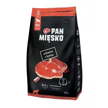 PAN MIĘSKO Beef with Goat (adult) crunchy M - Dry dog food - 20kg