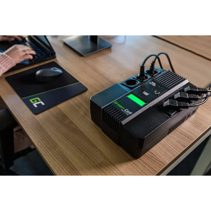 Green Cell AiO 800VA LCD uninterruptible power supply (UPS) Line-Interactive 0.8 kVA 480 W 6 AC outlet(s)