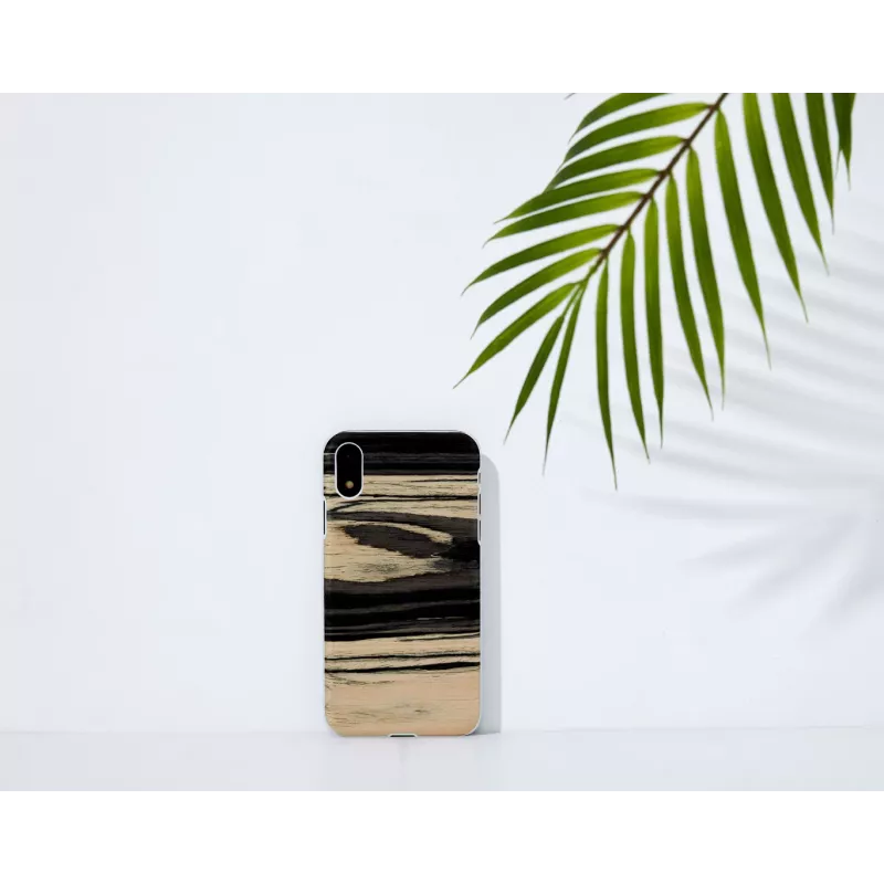 Phone case man and wood for iPhone XR — White Ebony finish