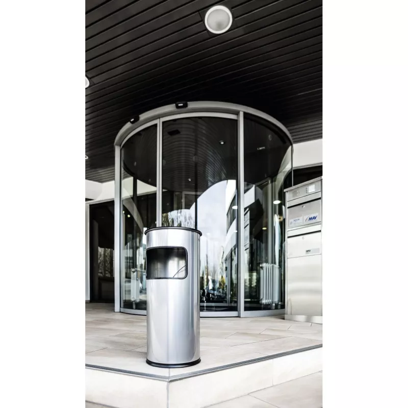 Trash Can Durable 333023 17 L Round Metal Silver