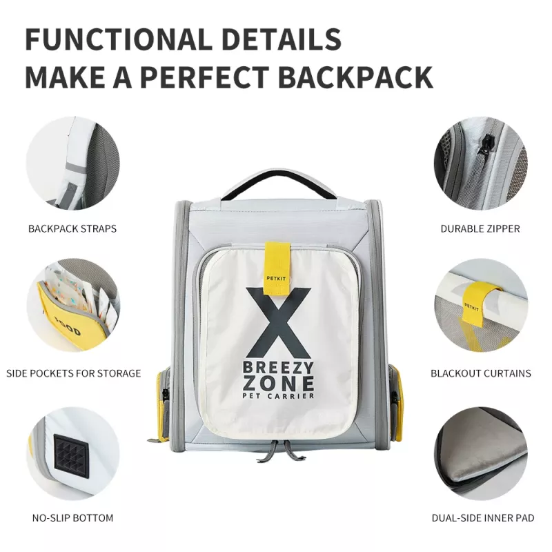 PETKIT Breezy xZone Cat Backpack Carrier - Grey