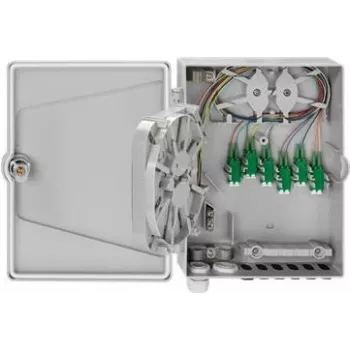 Distribution box Rutenbeck APL 6xLC-D OS2 APC surface mount, light grey RAL 7035