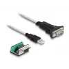 DeLOCK 63465 Serial Cable Black Transparent 1.8m USB Type-A DB-9