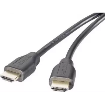 SpeaKa Professional HDMI Connection Cable 2.00 m Audio Return Channel, Gold-Plated Plug Contacts Black [1x HDMI-Plug - 1x HDMI-Plug] (SP-9024560)