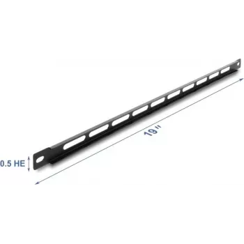 Mounting kit DELOCK 67459 Black metal panel with cable-tie mounts for 19 inch rack 0.5U
