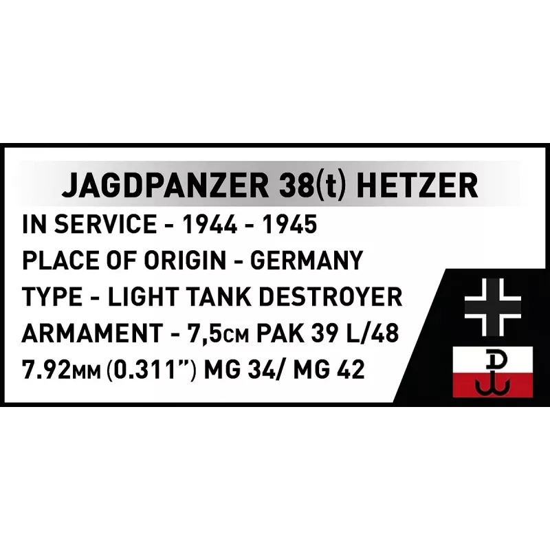 Cobi Blocks Jagdpanzer 38t Brave construction set, 731 pieces