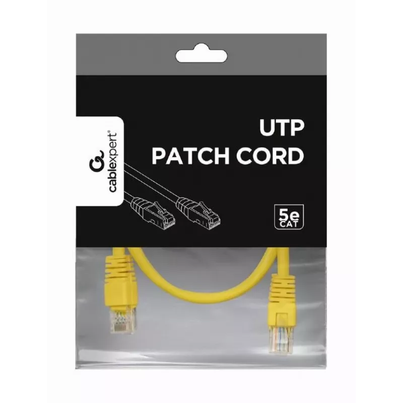Patch Cable CAT5E Utp 0.25M/YELLOW PP12-0.25M/Y Gembird
