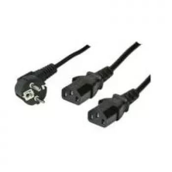 Power Cable Type F ShiverPeaks 1.8m with 2 x C13 Coupler