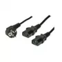 Power Cable Type F ShiverPeaks 1.8m with 2 x C13 Coupler