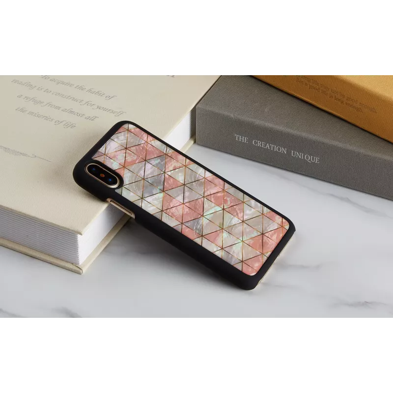 Protective smartphone case iKins for iPhone XS / iPhone X, diamond pattern, black