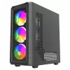 PC Cube Case SAVIO Noctis Glass RGB — Black, ATX/Micro-ATX, 210×410×450 mm, 3×120 mm front fans