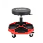 AWTOOLS Adjustable Workshop Seat with Black Line Dividers, 120 kg Load, Swivel Casters